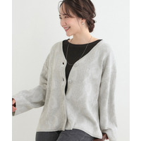 【洗濯機可/S-LL】幾何柄風デザインがアクセント ゆるVネックカーディガン