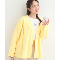 無地柄がコーデのアクセントに Vネックカーディガン