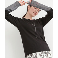 【S-LL】レイヤードスタイルに チュール切替ロンT