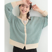 【洗濯機可/S-LL】キーネックでこなれ見え　ざっくり編みカーディガン