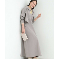 【2点セット/S-LL】おとなの抜け感 ショート丈シャツ＋キャミワンピース