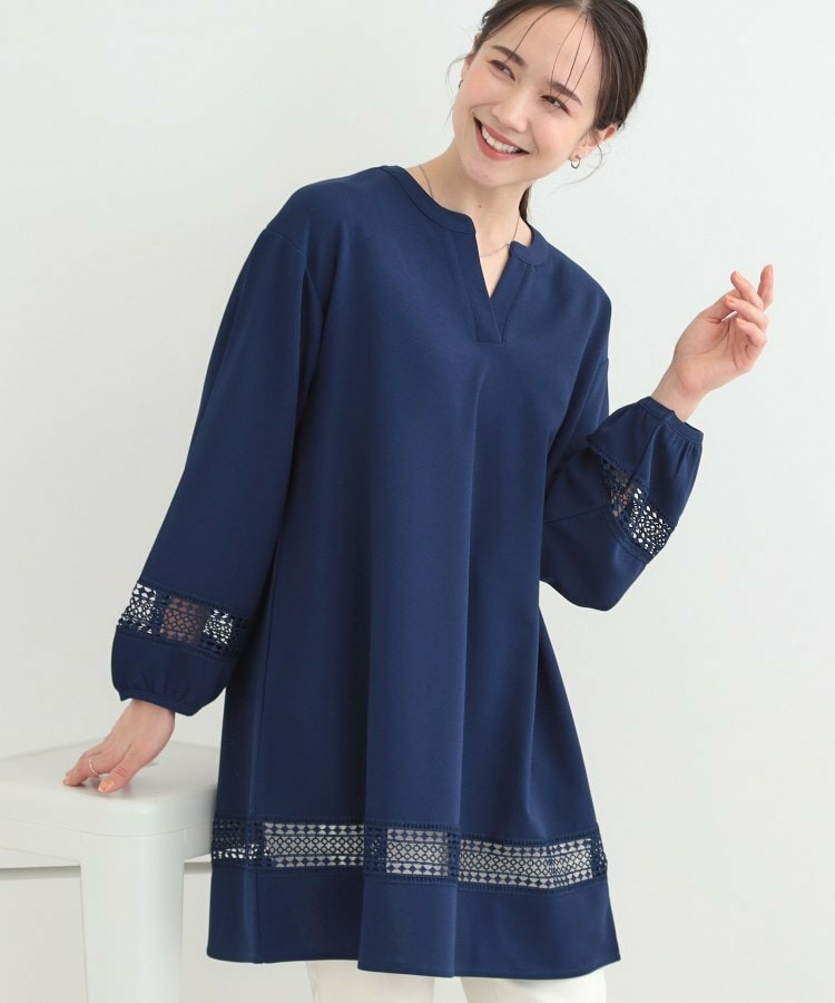 レース切り替えチュニックワンピース