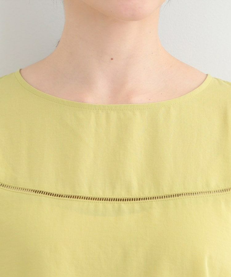 【洗濯機可/S-LL】透かし編み柄が上品な レース切り替えブラウス16