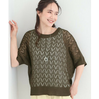 【2点セット】透かし編み柄が上品なタンク付きニットセット