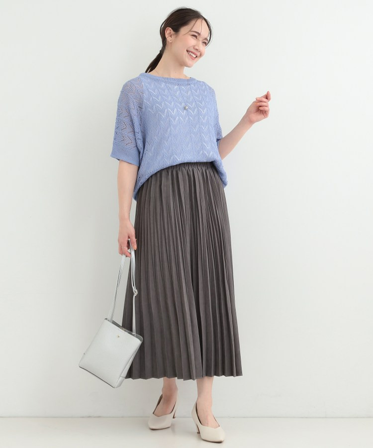 【2点セット】透かし編み柄が上品なタンク付きニットセット12