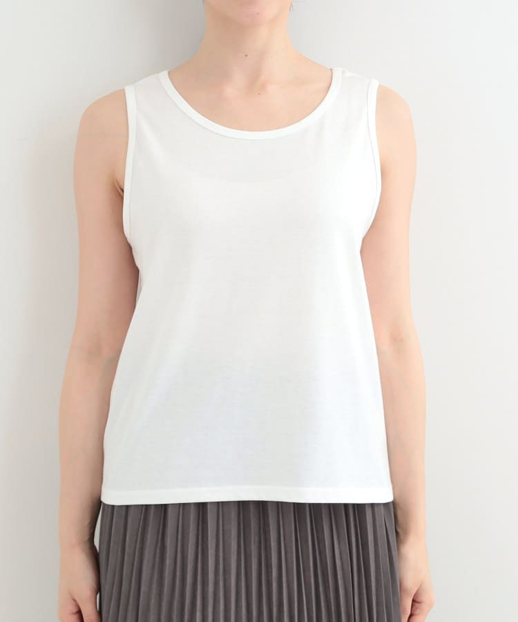 【2点セット】透かし編み柄が上品なタンク付きニットセット21