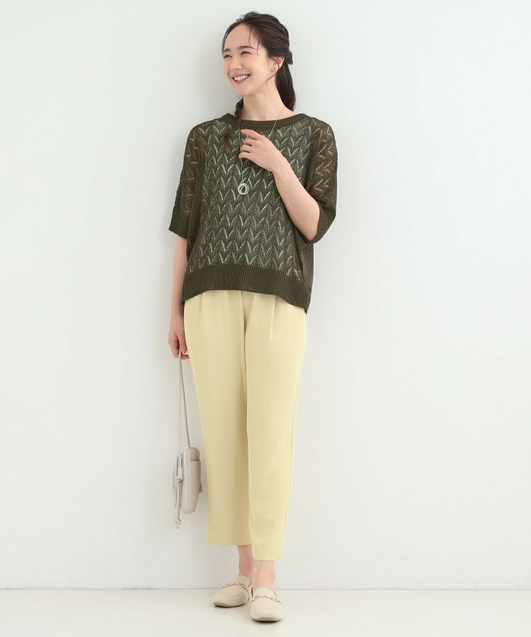 【2点セット】透かし編み柄が上品なタンク付きニットセット8