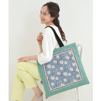 【インド製】スクエアファスナートートバッグ