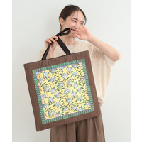 【インド製】スクエアファスナートートバッグ