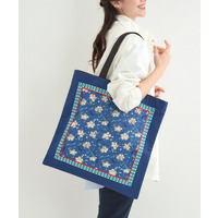 【インド製】スクエアファスナートートバッグ