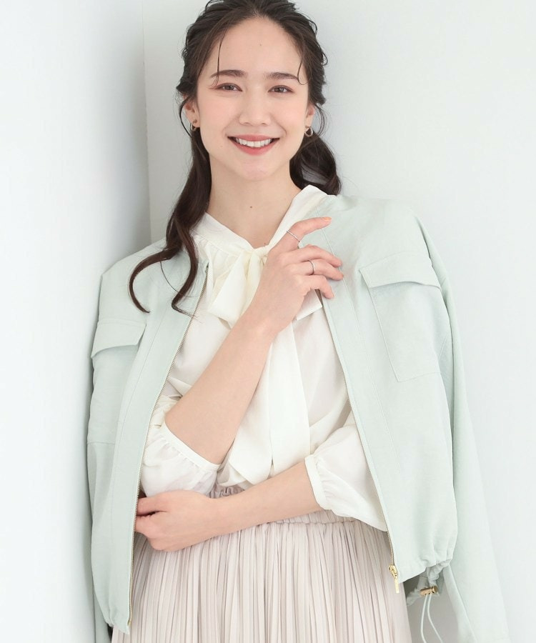 フラップポケットノーカラーブルゾン