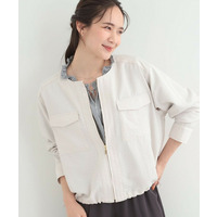 【S-LL】デイリーにも、通勤にも。フラップポケットノーカラーブルゾン