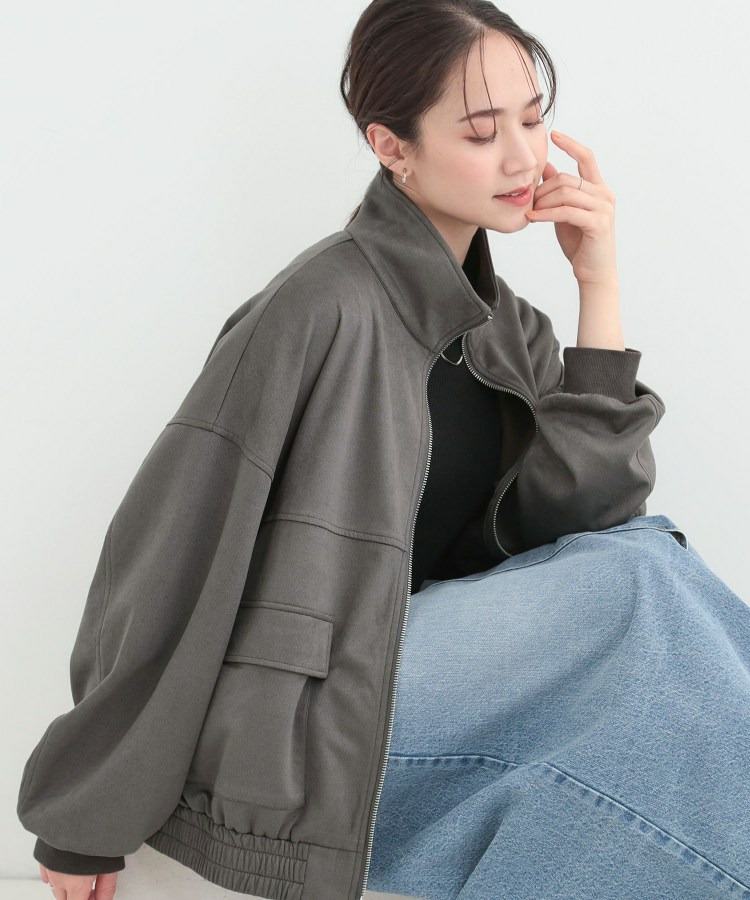 カットスエードスタンドブルゾン1