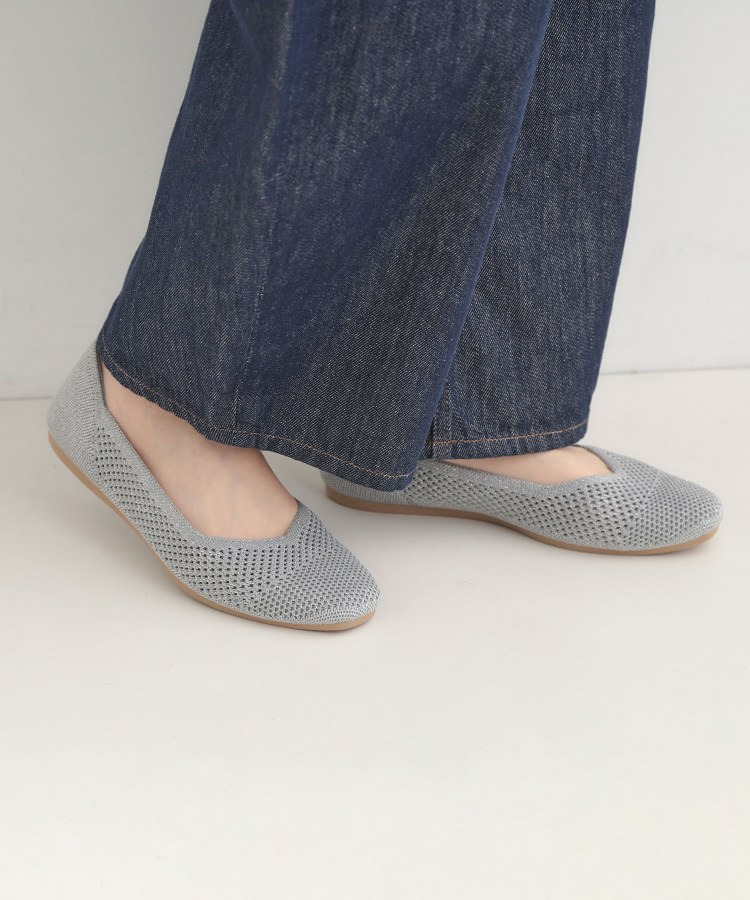 洗えてサラサラ透かし編みニットパンプス