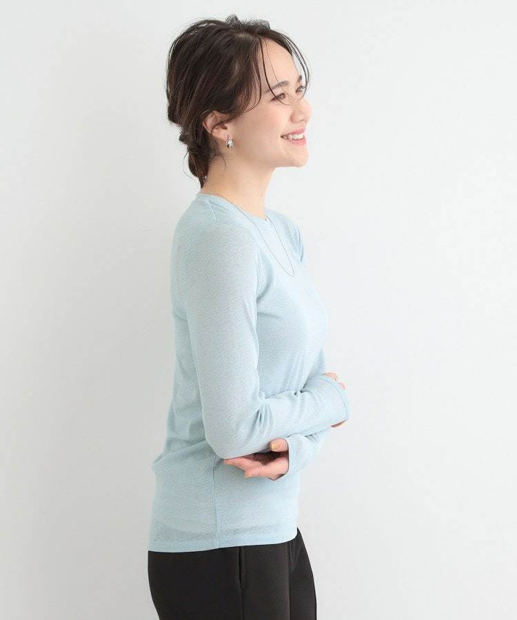 【2点セット/洗濯機可/S-LL】こなれ感あるレイヤードスタイルが即完成 シアーカーディガン+ロンT11