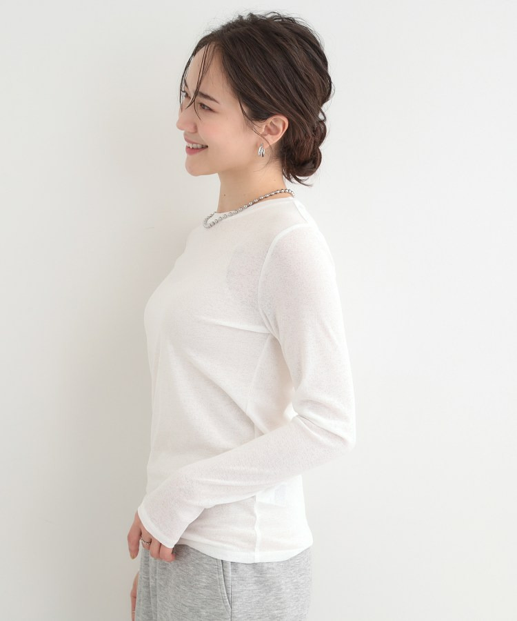 【2点セット/洗濯機可/S-LL】こなれ感あるレイヤードスタイルが即完成 シアーカーディガン+ロンT17