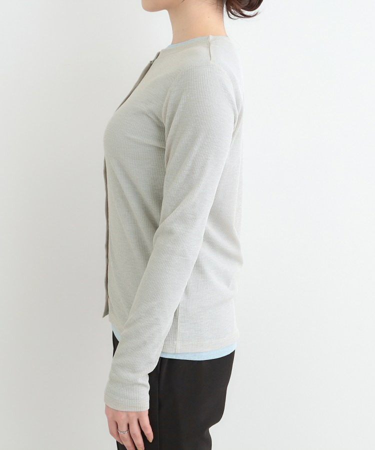 【2点セット/洗濯機可/S-LL】こなれ感あるレイヤードスタイルが即完成 シアーカーディガン+ロンT21