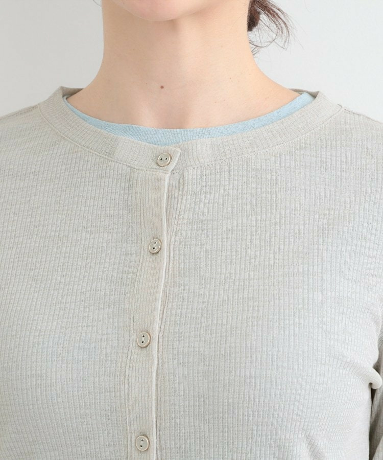 【2点セット/洗濯機可/S-LL】こなれ感あるレイヤードスタイルが即完成 シアーカーディガン+ロンT23