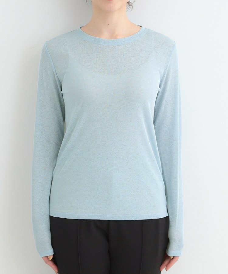 【2点セット/洗濯機可/S-LL】こなれ感あるレイヤードスタイルが即完成 シアーカーディガン+ロンT26