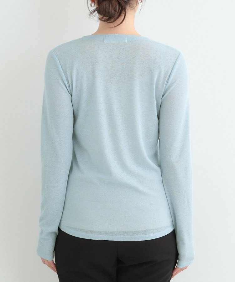 【2点セット/洗濯機可/S-LL】こなれ感あるレイヤードスタイルが即完成 シアーカーディガン+ロンT28