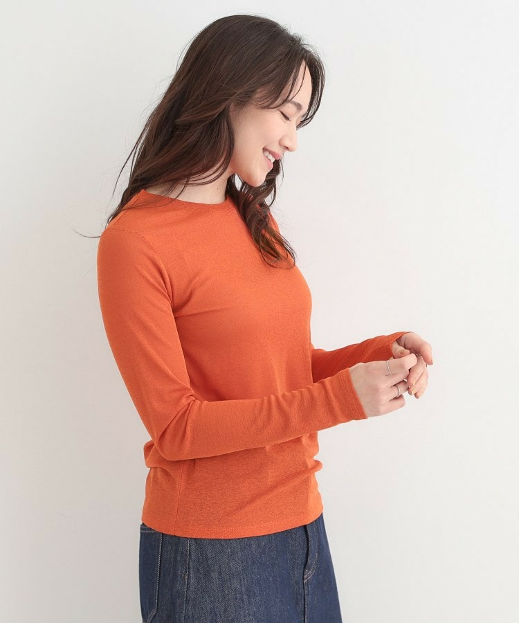 【2点セット/洗濯機可/S-LL】こなれ感あるレイヤードスタイルが即完成 シアーカーディガン+ロンT5