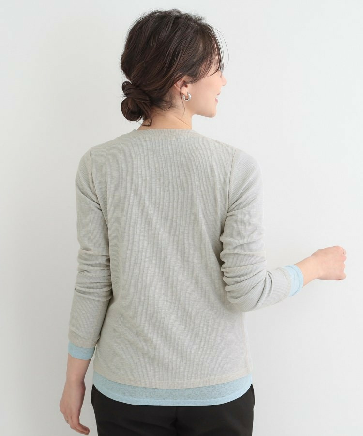 【2点セット/洗濯機可/S-LL】こなれ感あるレイヤードスタイルが即完成 シアーカーディガン+ロンT9