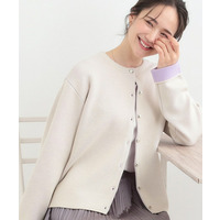 【洗濯機可/S-LL】品良くきまる ダブルフェイス 配色カーディガン