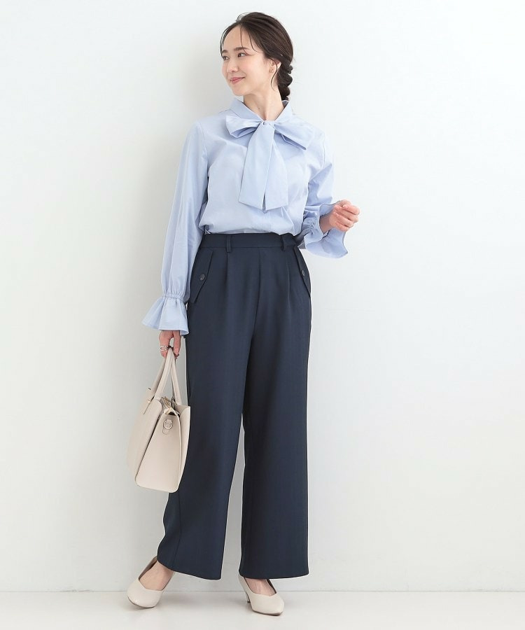 【洗濯機可/S-LL】フラップポケットがアクセント ヘリンボーンワイドパンツ12