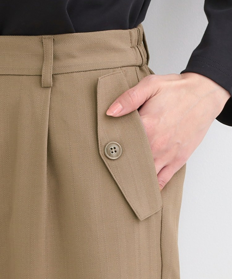 【洗濯機可/S-LL】フラップポケットがアクセント ヘリンボーンワイドパンツ19