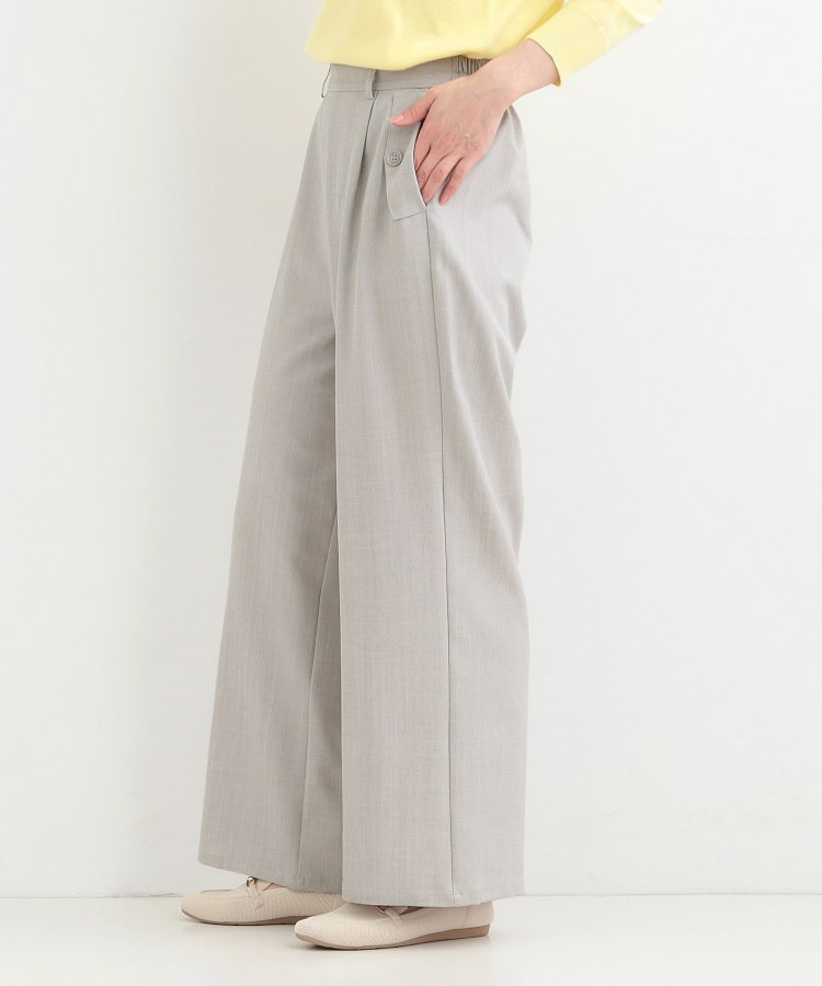 【洗濯機可/S-LL】フラップポケットがアクセント ヘリンボーンワイドパンツ3