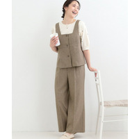 【2点セット/S-LL】大人っぽく上品に見える 麻調セットアップ