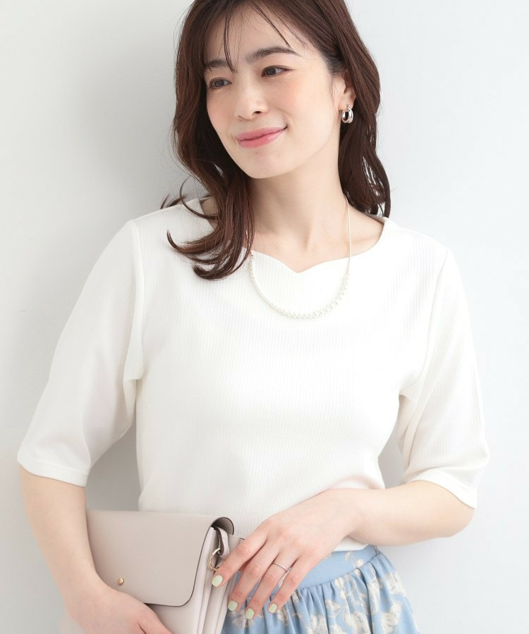 【ネックアソート】裏ひんやりテレコ5分袖トップス