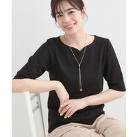 【ネックアソート】裏ひんやりテレコ5分袖トップス