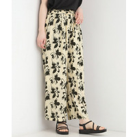 【選べる4柄/洗濯機可】さらっとしなやか　サテンワイドパンツ