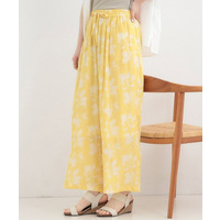 【選べる4柄/洗濯機可】さらっとしなやか　サテンワイドパンツ