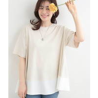 【接触冷感/UVカット/抗菌防臭】体型カバーも叶う　裾切り替えAライントップス