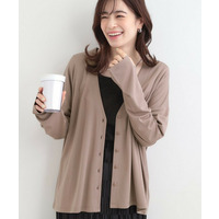 【S-LL/UV】手の甲まで隠れる 指穴付き とろみVネックカーディガン