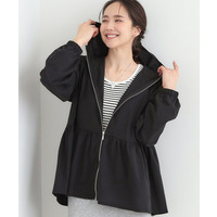 【UV/ひんやり/S-LL/体型カバー】女性らしさ溢れるペプラムデザイン メタルジップパーカー