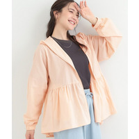 【UVカット/ひんやり】ペプラムデザイン メタルジップパーカー