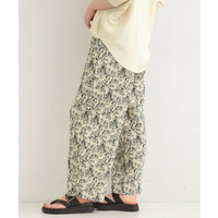 【S-LL/柄が選べる】ウエストゴムでらくちん 上品な光沢感　大人プリーツイージーパンツ