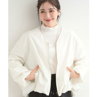 【防風/撥水/S-LL】お顔回りすっきり見え　Vネックバルーンブルゾン