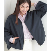 【防風/撥水/S-LL】お顔回りすっきり見え　Vネックバルーンブルゾン
