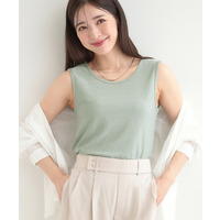 【前後2WAY/洗濯機可/S-LL】コーデのアクセントに　きらきらラメタンクトップ