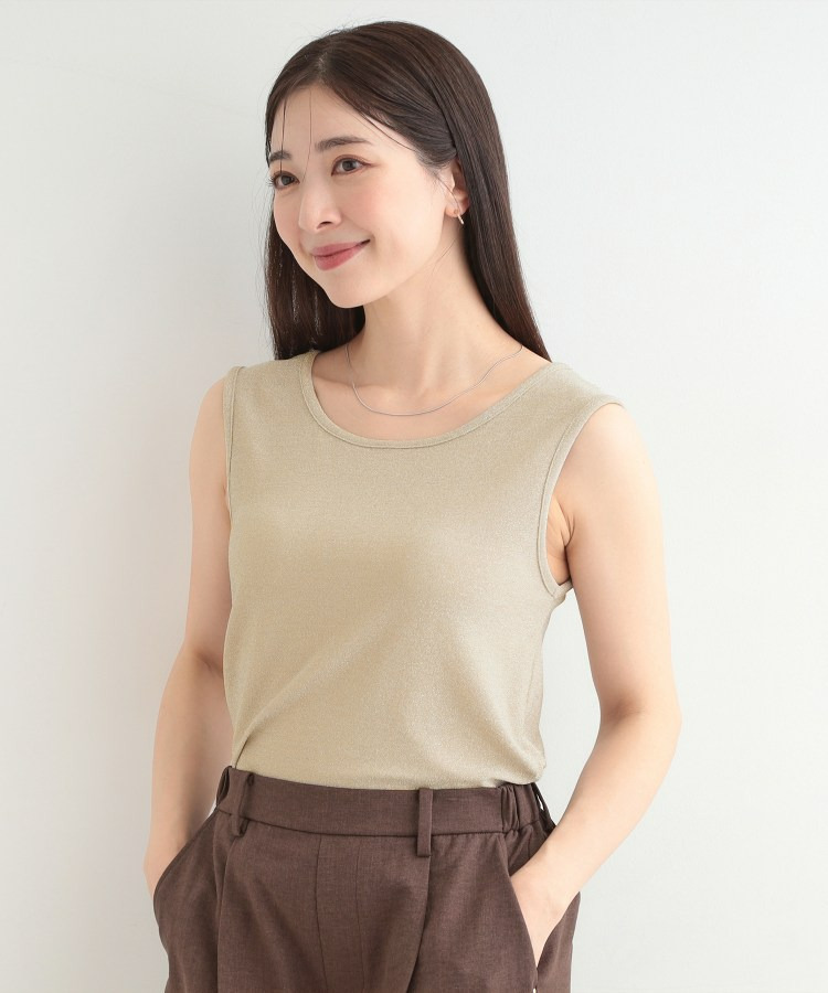 【前後2WAY/洗濯機可/S-LL】コーデのアクセントに きらきらラメタンクトップ12