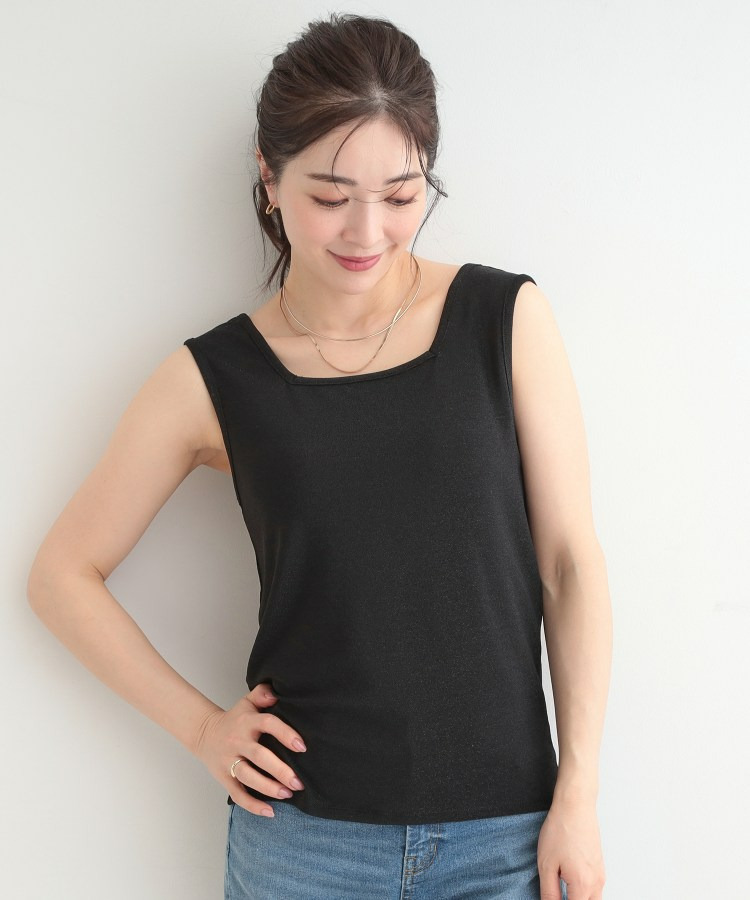 【前後2WAY/洗濯機可/S-LL】コーデのアクセントに きらきらラメタンクトップ16