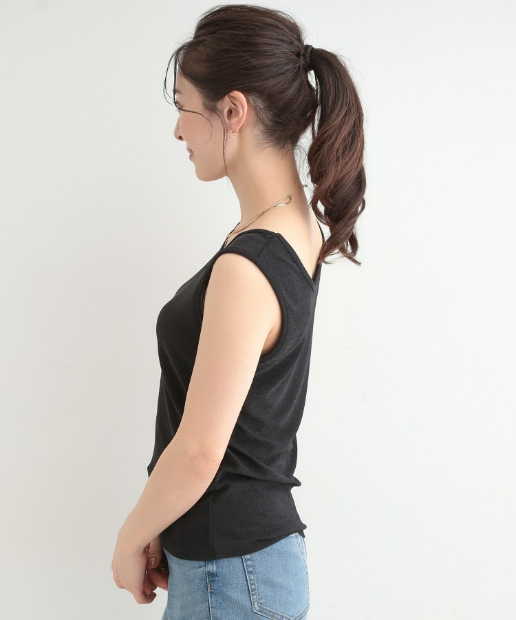 【前後2WAY/洗濯機可/S-LL】コーデのアクセントに きらきらラメタンクトップ17