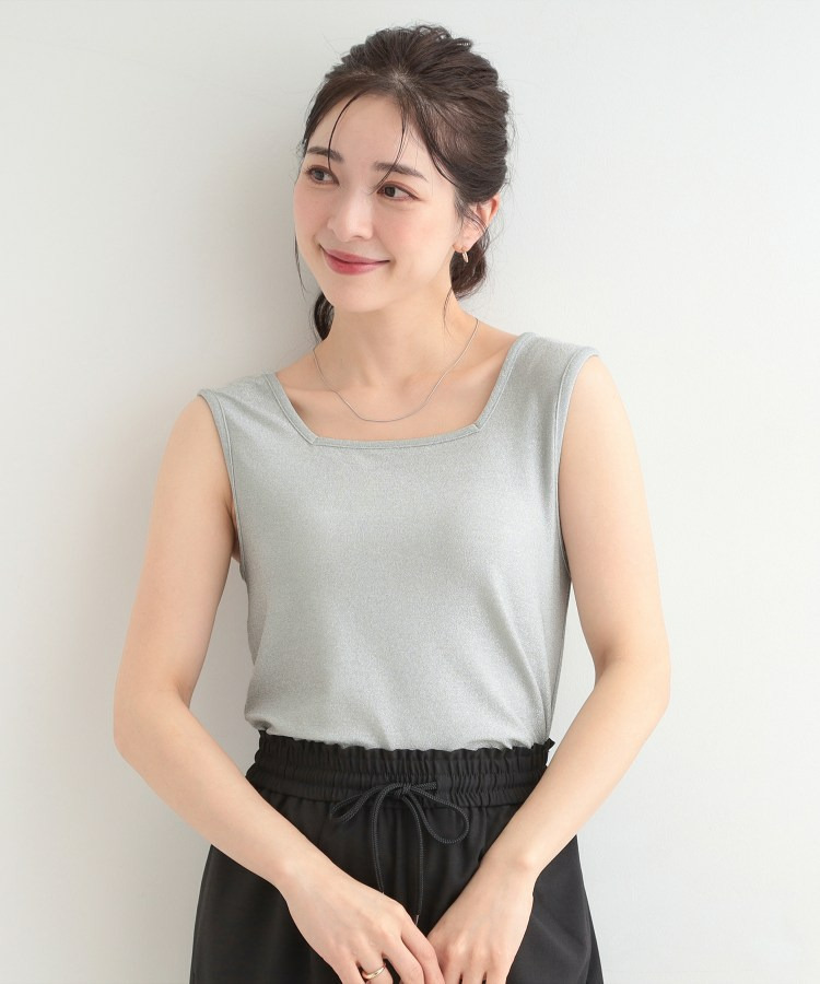 【前後2WAY/洗濯機可/S-LL】コーデのアクセントに きらきらラメタンクトップ2