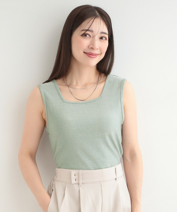 【前後2WAY/洗濯機可/S-LL】コーデのアクセントに きらきらラメタンクトップ23