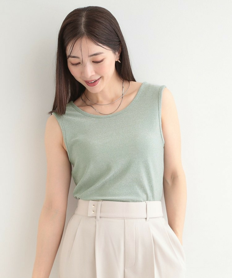 【前後2WAY/洗濯機可/S-LL】コーデのアクセントに きらきらラメタンクトップ26