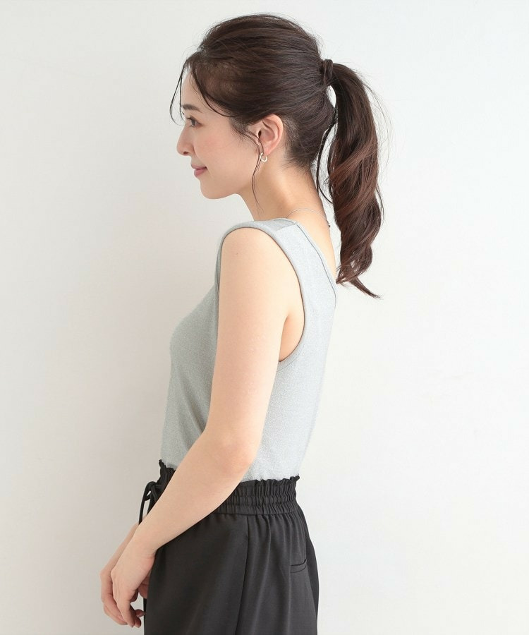 【前後2WAY/洗濯機可/S-LL】コーデのアクセントに きらきらラメタンクトップ3